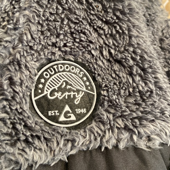 Gerry black nylon puffer coat with grey sherpa sleeves and neck medium 10/12 - Picture 4 of 15